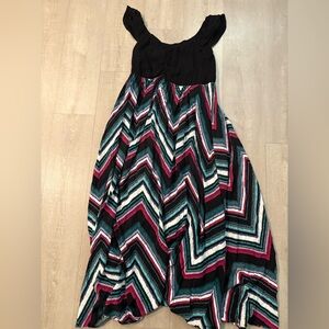 TORRID 1X ✨ plus size 14/16 Stylish Multicolor Chevron maxi Dress EUC